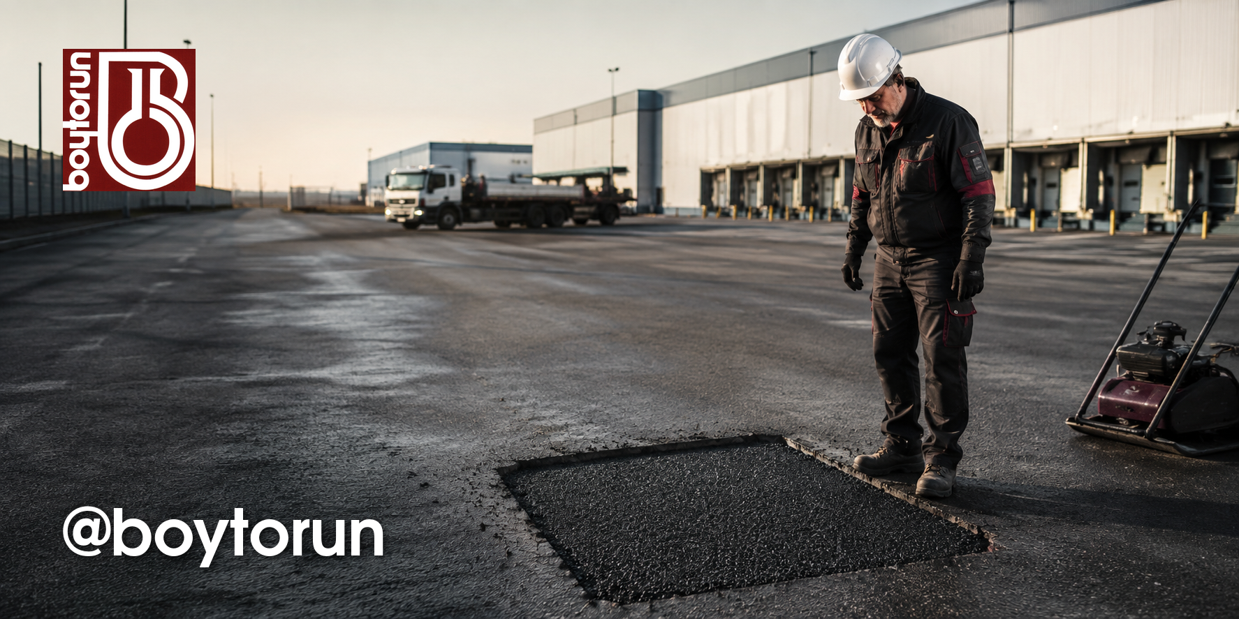 Boytorun Kimya çukur tamiri uygulamasını inceleyen saha uzmanı